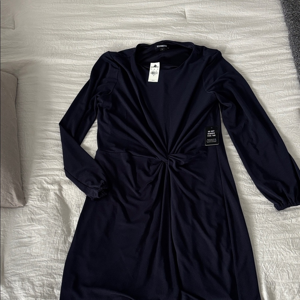 Express Midnight Blue Long Sleeve Dress NWT work, casual, holiday event